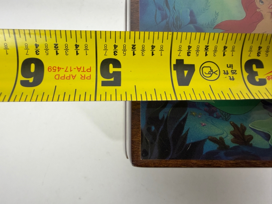 Vintage 1988 Disney Parks The Little Mermaid Ariel Musical Jewelry Box Featuring Flounder And Sebastian Playing Under The Sea 4.75'W X 3.5'D X 2.5'H [Photo 7]