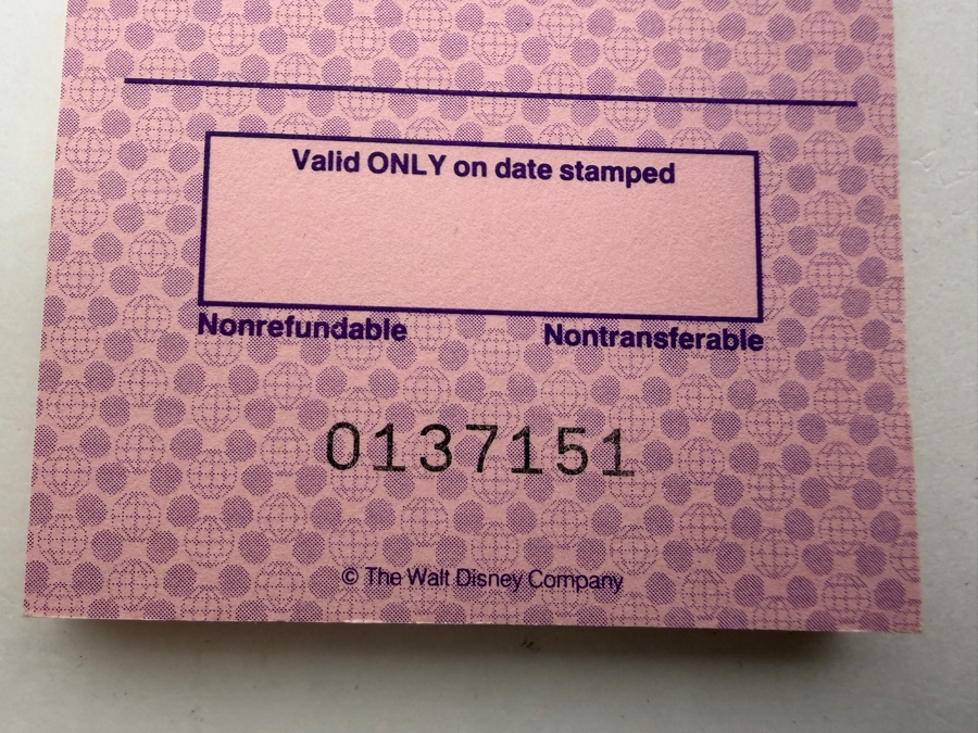 Stack of Vintage Walt Disney World Disney-MGM Studios Attraction Readmission Pass Tickets Issued For Up To Five Guests To One Experience 0137151-0137175 [Photo 3]