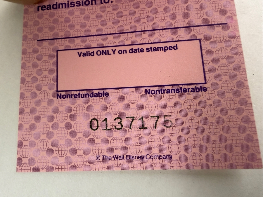 Stack of Vintage Walt Disney World Disney-MGM Studios Attraction Readmission Pass Tickets Issued For Up To Five Guests To One Experience 0137151-0137175 [Photo 4]