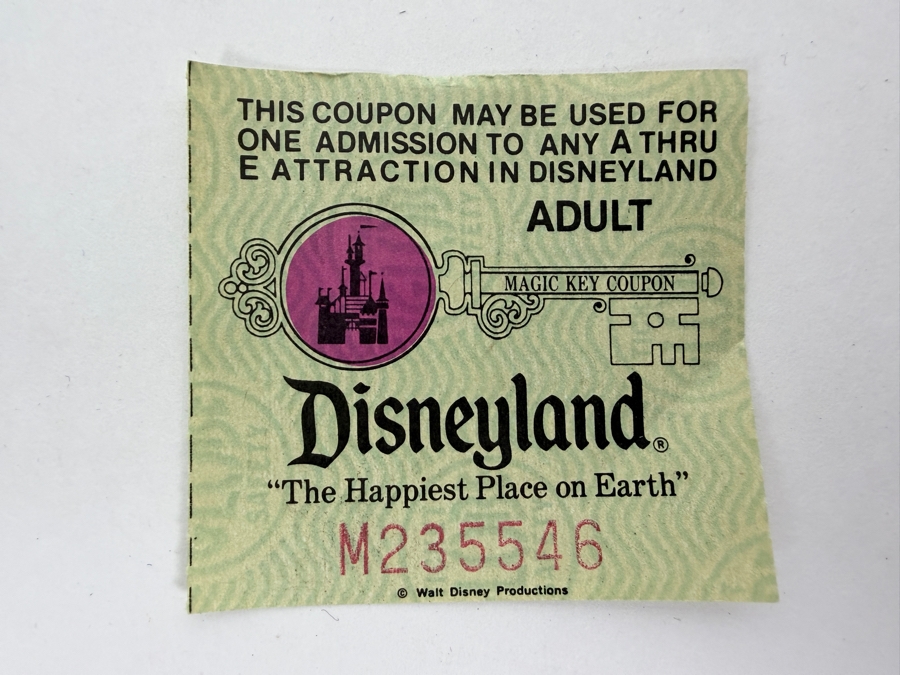 Vintage 1970s Disneyland Ticket Books And Individual Magic Key Coupons Featuring A, B, C, D, And E Admission For Various Park Attractions [Photo 9]