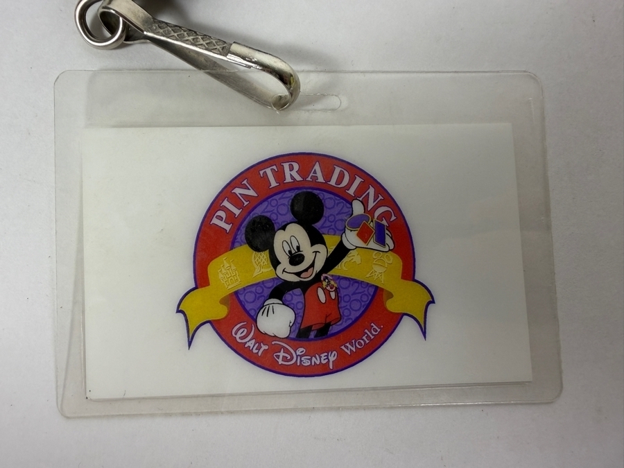 Vintage Walt Disney World Pin Trading Lanyard Featuring Assorted Disney Trading Pins From Innoventions Hunchback Of Notre Dame The Black Cauldron And 100 Years Of Magic [Photo 2]