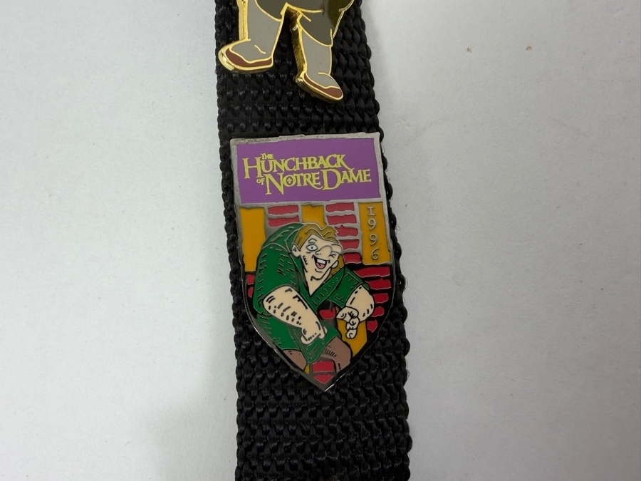 Vintage Walt Disney World Pin Trading Lanyard Featuring Assorted Disney Trading Pins From Innoventions Hunchback Of Notre Dame The Black Cauldron And 100 Years Of Magic [Photo 5]