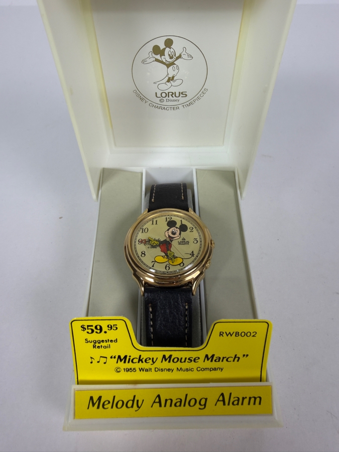 Vintage 1996 Lorus Disney Character Timepieces Mickey Mouse Melody Analog Alarm Quartz Watch Plays Mickey Mouse March Original Box [Photo 2]
