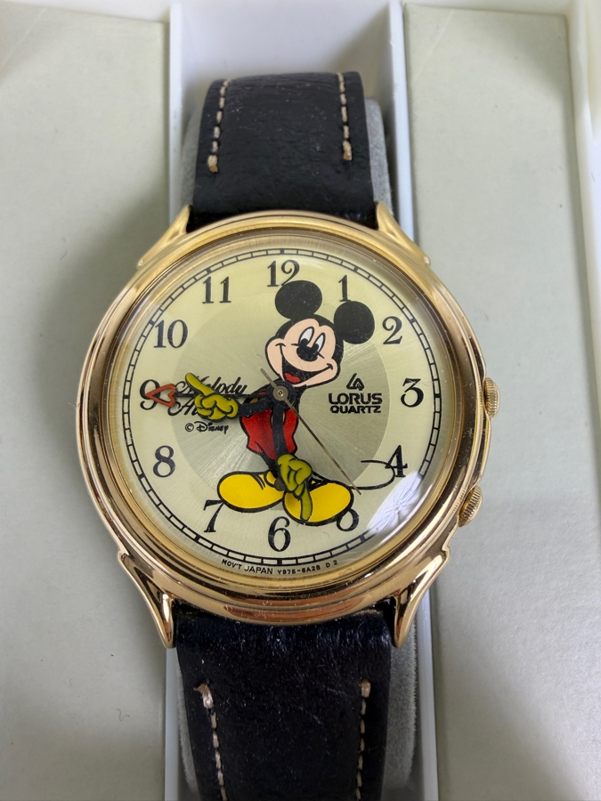 Vintage 1996 Lorus Disney Character Timepieces Mickey Mouse Melody Analog Alarm Quartz Watch Plays Mickey Mouse March Original Box [Photo 3]