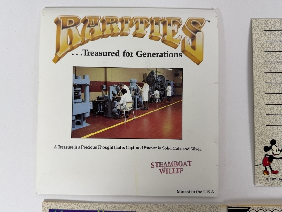 Vintage Rarities Mint Mickey Mouse Sixty Years With You 1/10 Troy Ounce .999 Fine Silver Commemorative Coin In Original Steamboat Willie Display Folder [Photo 8]