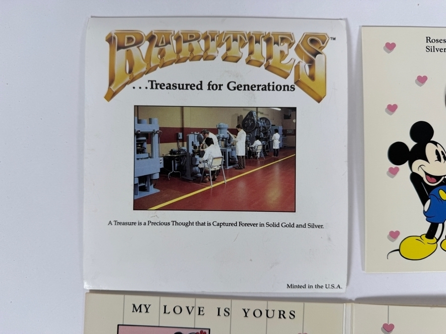 Vintage Rarities Mint Mickey And Minnie Mouse Yours Forever 1/10 Troy Ounce .999 Fine Silver First Edition Coin In Original Valentine Folder [Photo 8]