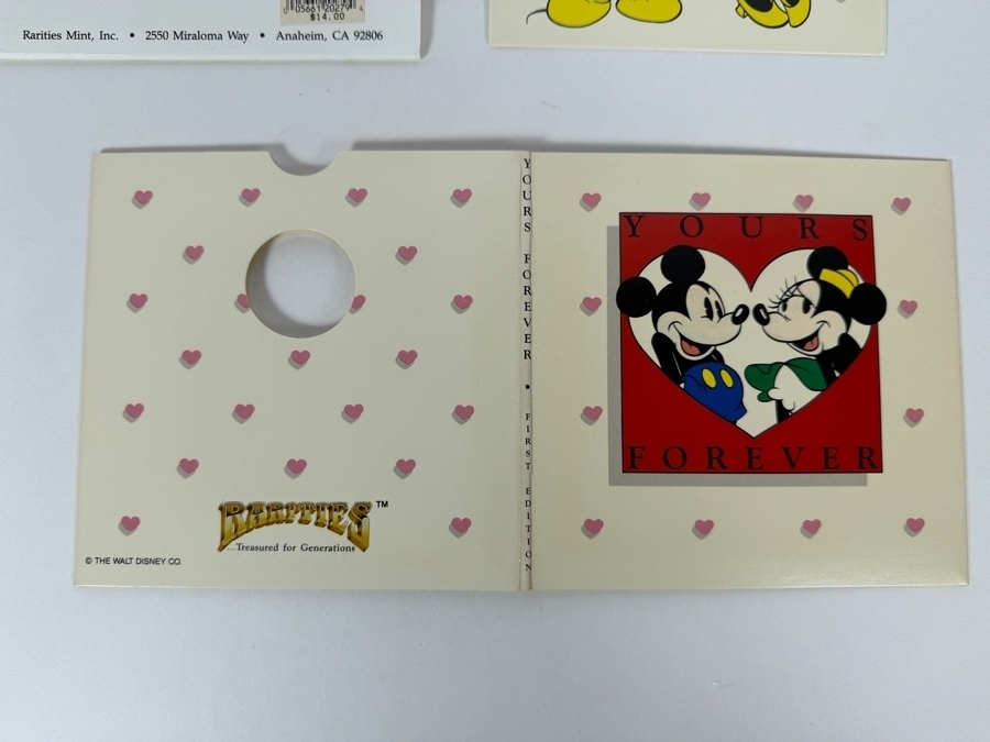 Vintage Rarities Mint Mickey And Minnie Mouse Yours Forever 1/10 Troy Ounce .999 Fine Silver First Edition Coin In Original Valentine Folder [Photo 10]