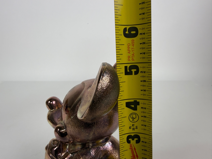 Vintage Reed & Barton Silver-Plated Mickey Mouse Sitting Figurine Bank Featuring Tarnish-Protected High-Polish Finish 5'H [Photo 6]