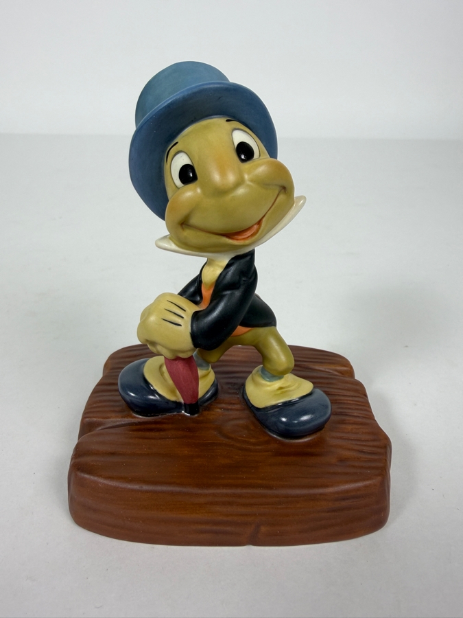 Walt Disney Classics Collection Jiminy Cricket Cricket’s The Name Miniature Porcelain Figurine In Original Box With Certificate Of Authenticity And Box 3.75'H [Photo 3]