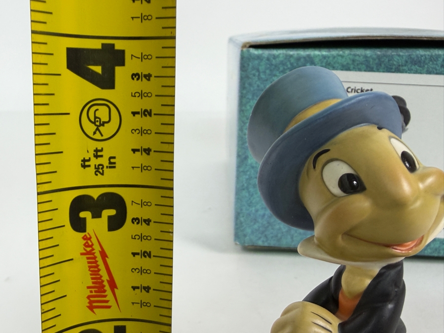 Walt Disney Classics Collection Jiminy Cricket Cricket’s The Name Miniature Porcelain Figurine In Original Box With Certificate Of Authenticity And Box 3.75'H [Photo 11]