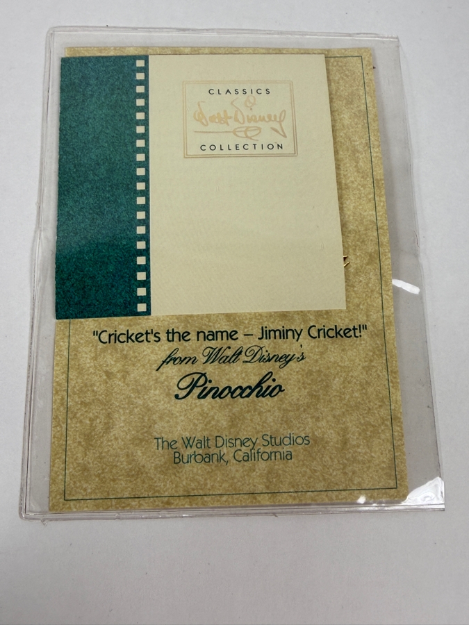Walt Disney Classics Collection Jiminy Cricket Cricket’s The Name Miniature Porcelain Figurine In Original Box With Certificate Of Authenticity And Box 3.75'H [Photo 8]