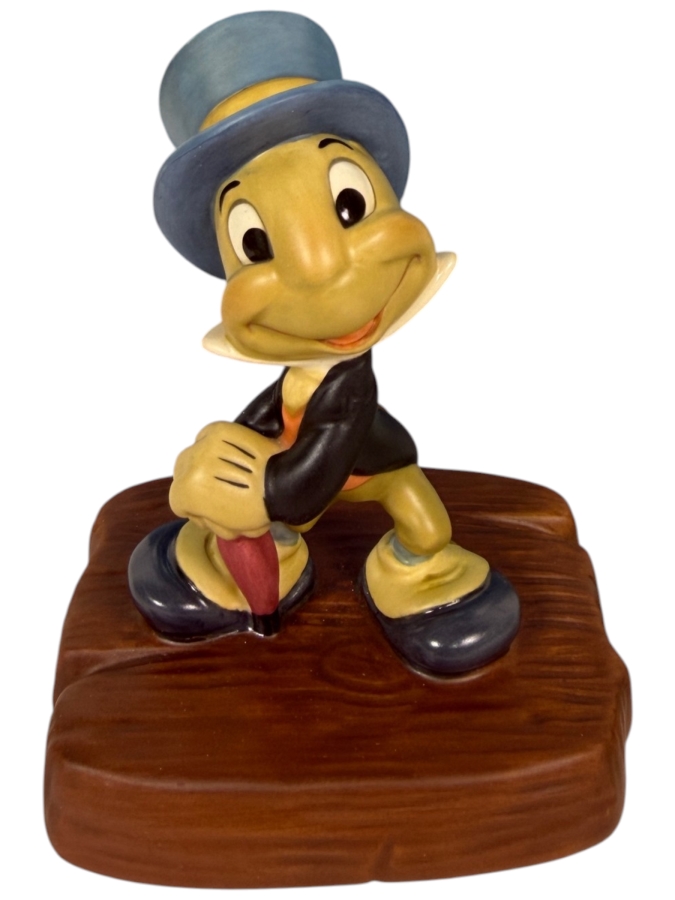 Walt Disney Classics Collection Jiminy Cricket Cricket’s The Name Miniature Porcelain Figurine In Original Box With Certificate Of Authenticity And Box 3.75'H [Photo 2]