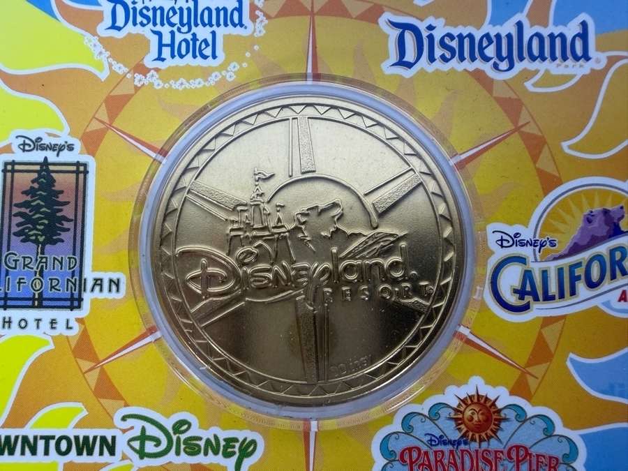 Vintage 2001 Disneyland Resort Grand Opening Commemorative Medallion Cast Member Exclusive Mounted On Presentation Card With Original Envelope [Photo 3]