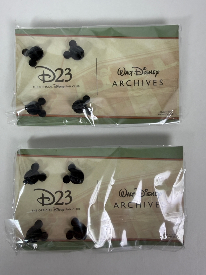 (2) D23 Official Tour Of The Walt Disney Studio Exclusive Antique Bronze Finish Mickey Mouse And Donald Duck Trophy Pin Set In Original Packaging [Photo 5]