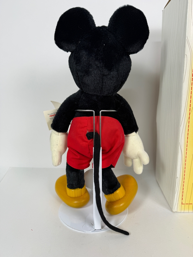 Vintage Disney Collectible Classics Woodsculpt Series Mickey Mouse Plush Featuring Sculpted Resin Head And Shoes By Applause With Box 15.5'H [Photo 8]