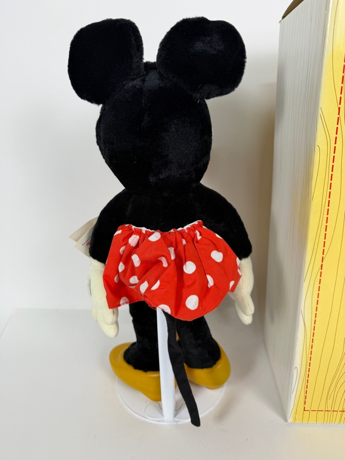 Vintage Disney Collectible Classics Woodsculpt Series Minnie Mouse Plush Featuring Sculpted Resin Head And Shoes By Applause With Box 17'H [Photo 9]