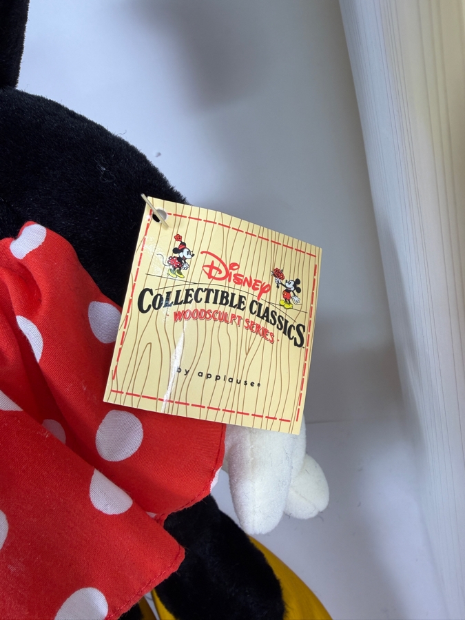 Vintage Disney Collectible Classics Woodsculpt Series Minnie Mouse Plush Featuring Sculpted Resin Head And Shoes By Applause With Box 17'H [Photo 5]