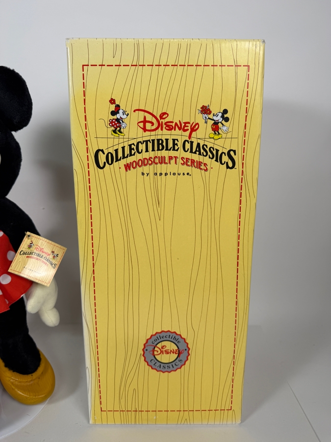 Vintage Disney Collectible Classics Woodsculpt Series Minnie Mouse Plush Featuring Sculpted Resin Head And Shoes By Applause With Box 17'H [Photo 8]