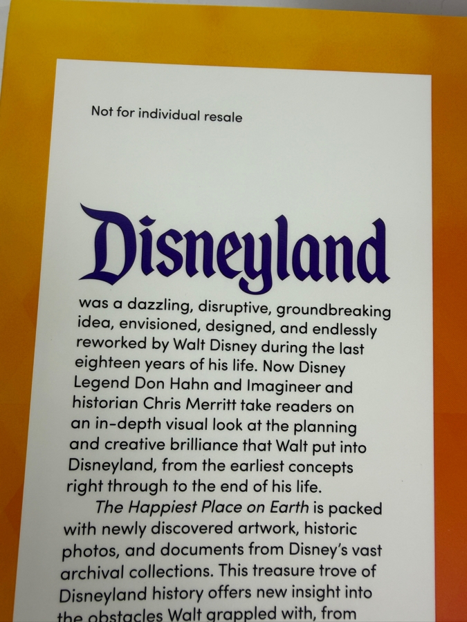 The Happiest Place On Earth: The Incredible Story Of Walt Disney’s Disneyland By Don Hahn And Christopher Merritt D23 Gold Member Exclusive Book [Photo 2]