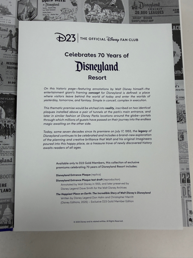 The Happiest Place On Earth: The Incredible Story Of Walt Disney’s Disneyland By Don Hahn And Christopher Merritt D23 Gold Member Exclusive Book [Photo 3]