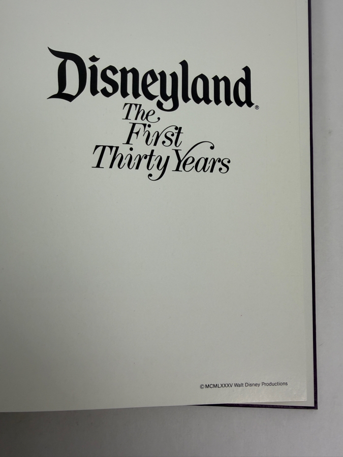 Disneyland The First Thirty Years Purple Hardcover Souvenir Book With Gold Foil Embossing Featuring Archival Park Photography [Photo 2]