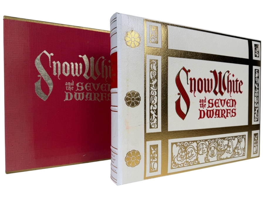 Walt Disney's Snow White And The Seven Dwarfs Deluxe Limited Edition Commemorative Art Book Featuring Original Production Artwork In Red Cloth Slipcase 