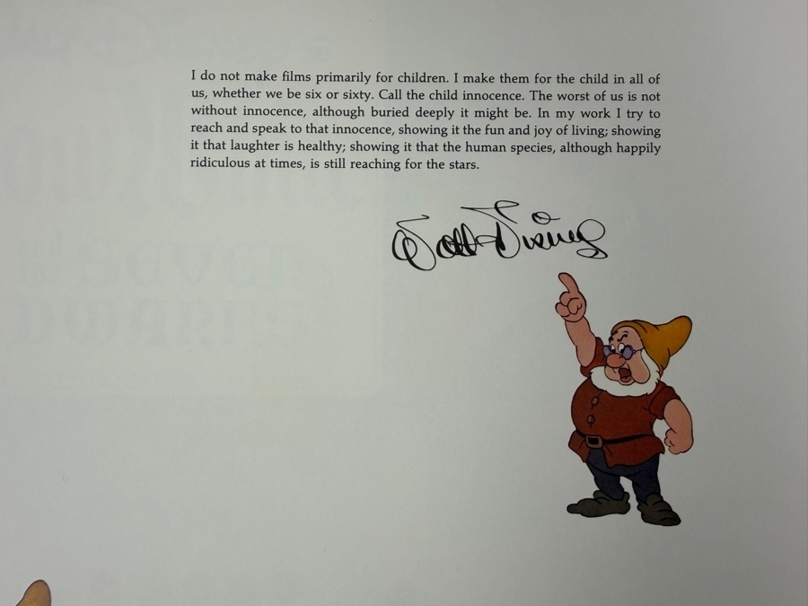 Walt Disney's Snow White And The Seven Dwarfs Deluxe Limited Edition Commemorative Art Book Featuring Original Production Artwork In Red Cloth Slipcase  [Photo 6]