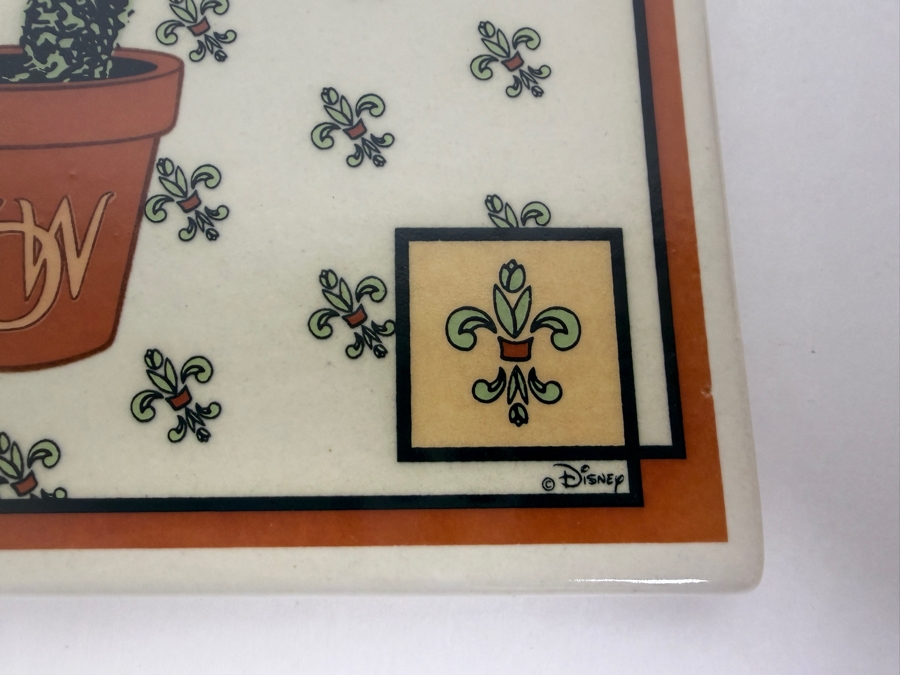 Vintage Disney Minnie Mouse Ceramic Tile Featuring Minnie Topiary From Walt Disney World 8'W [Photo 2]