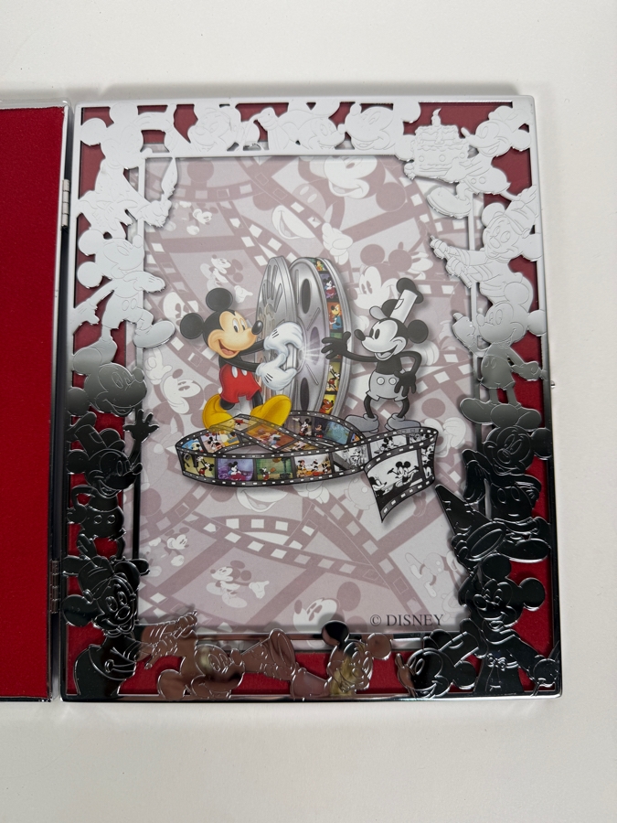 Vintage Disney Cast Member Holiday 2002 Celebration Folding Character Picture Frame Featuring Mickey Mouse Through The Years 8.25'W X 6.75'H [Photo 3]