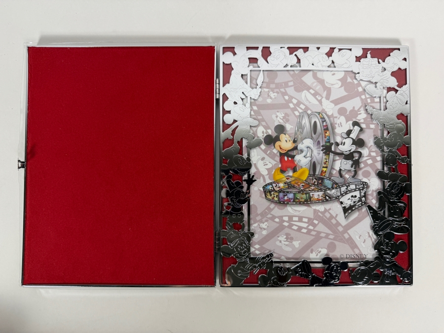 Vintage Disney Cast Member Holiday 2002 Celebration Folding Character Picture Frame Featuring Mickey Mouse Through The Years 8.25'W X 6.75'H [Photo 2]
