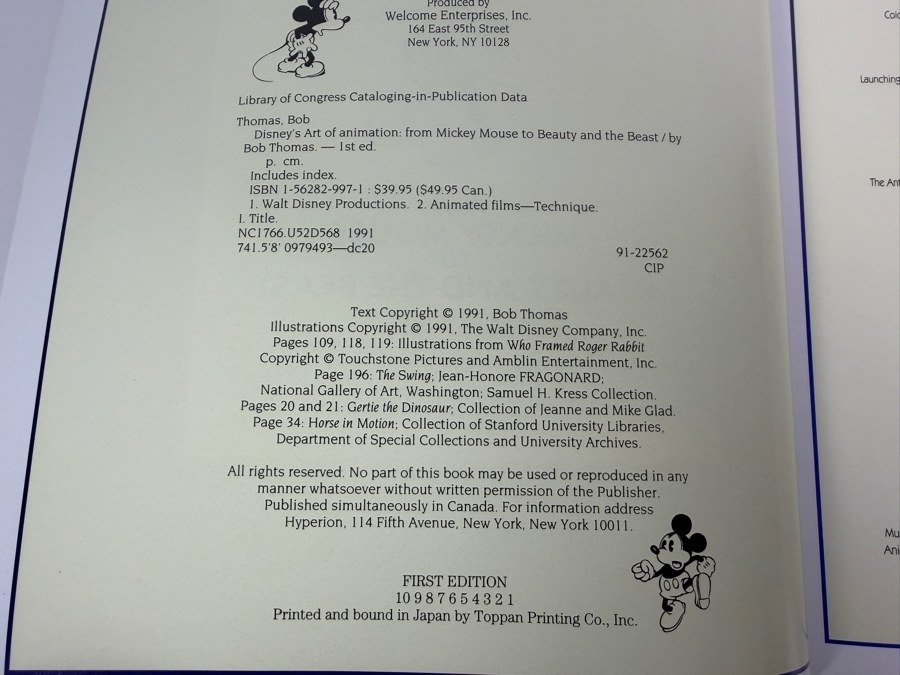 Disney’s Art Of Animation: From Mickey Mouse To Beauty And The Beast By Bob Thomas Hardcover Book [Photo 3]