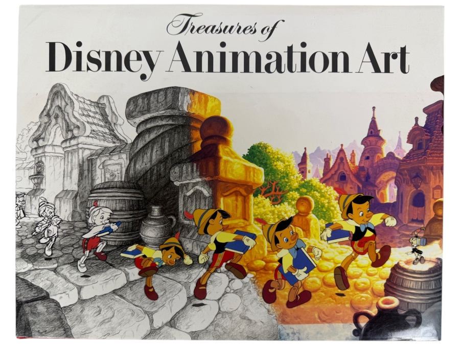Treasures Of Disney Animation Art By Robert E. Abrams Oversized Hardcover Book Featuring Pinocchio Cover Art