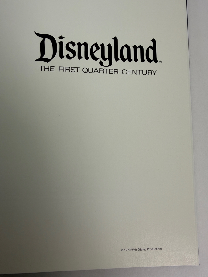 Disneyland The First Quarter Century Blue Hardcover Souvenir Book Featuring Sleeping Beauty Castle And Matterhorn Bobsleds Cover Art  [Photo 2]