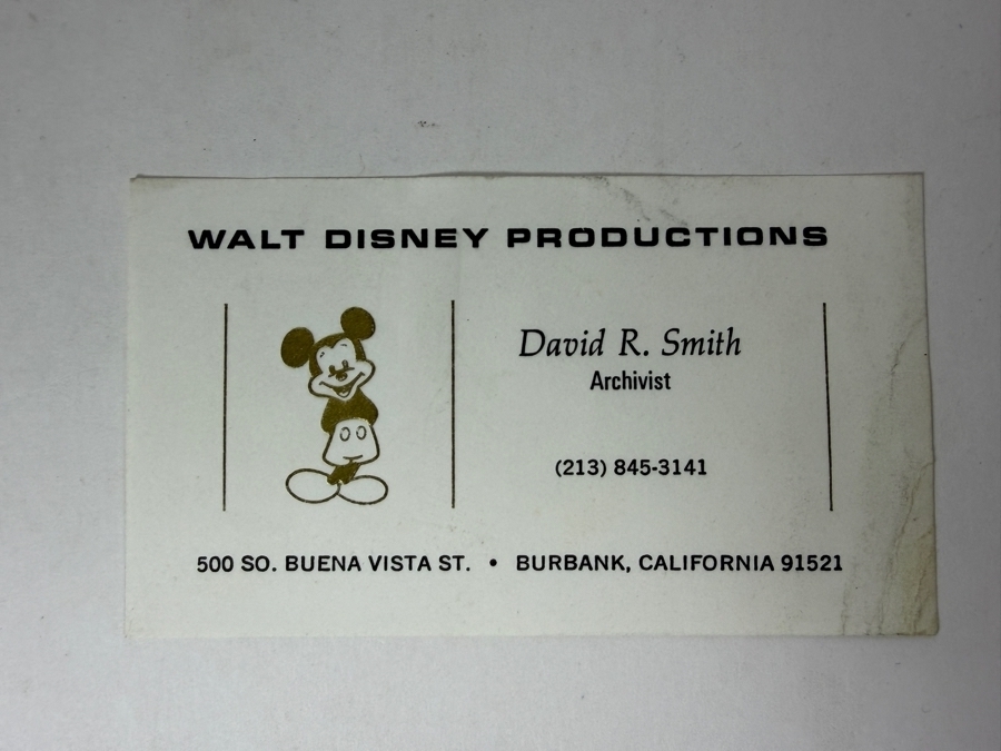 The Ultimate Disney Trivia Book ('Dustjacket Only') By Kevin Neary And Dave Smith Autographed By Dave Smith With Original Walt Disney Productions David R. Smith Archivist Business Card 9 X 13 [Photo 4]