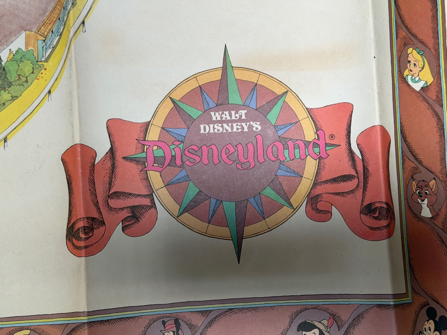 Vintage 1984 Walt Disney's Disneyland Large Souvenir Pictorial Fun Map Featuring Bird's-Eye View Of The Park 43'W X 30'H [Photo 16]