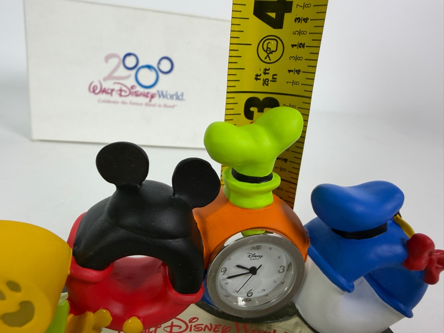 Vintage Walt Disney World Millennium Celebration 2000 Fab 4 Resin Desk Clock Figurine In Original Box 4.5'W X 3'H [Photo 6]