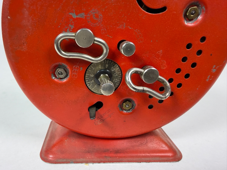 Vintage 1960s Walt Disney Productions Bayard Mickey Mouse Animated Mechanical Alarm Clock Featuring Nodding Head And Red Metal Base Made In France 5'H - Not Working - For Display [Photo 7]