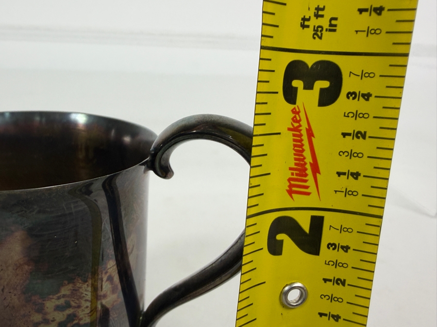 Vintage Reed & Barton Silver-Plated Mickey Mouse Child's Cup Featuring High-Relief Character Face And Tarnish-Resistant Finish 2.5'H [Photo 3]
