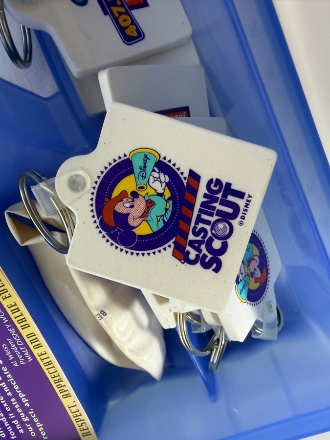 RARE Vintage 1990s Walt Disney World Casting Scout Cast Member Employee Exclusive Promotional Tool Kit In Clear Plastic Organizer Box With Promotional Items - See Photos
 [Photo 9]