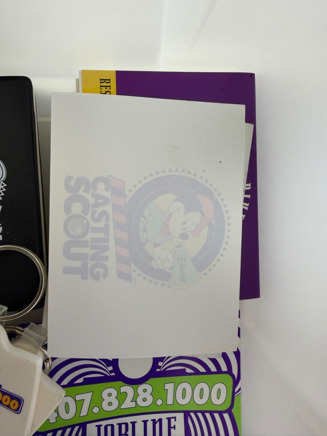 RARE Vintage 1990s Walt Disney World Casting Scout Cast Member Employee Exclusive Promotional Tool Kit In Clear Plastic Organizer Box With Promotional Items - See Photos
 [Photo 28]