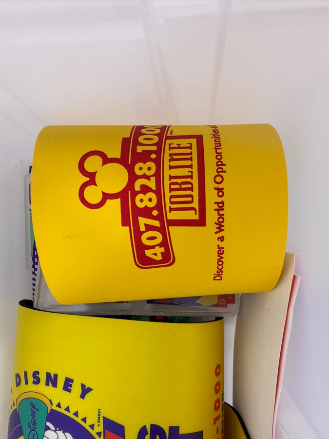 RARE Vintage 1990s Walt Disney World Casting Scout Cast Member Employee Exclusive Promotional Tool Kit In Clear Plastic Organizer Box With Promotional Items - See Photos
 [Photo 19]