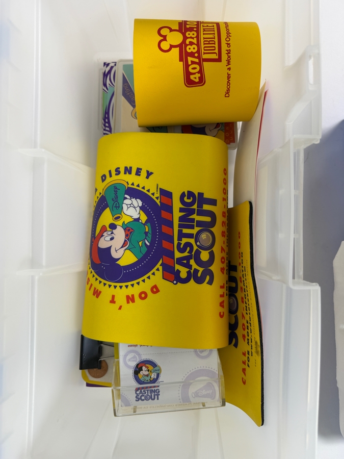 RARE Vintage 1990s Walt Disney World Casting Scout Cast Member Employee Exclusive Promotional Tool Kit In Clear Plastic Organizer Box With Promotional Items - See Photos
 [Photo 18]