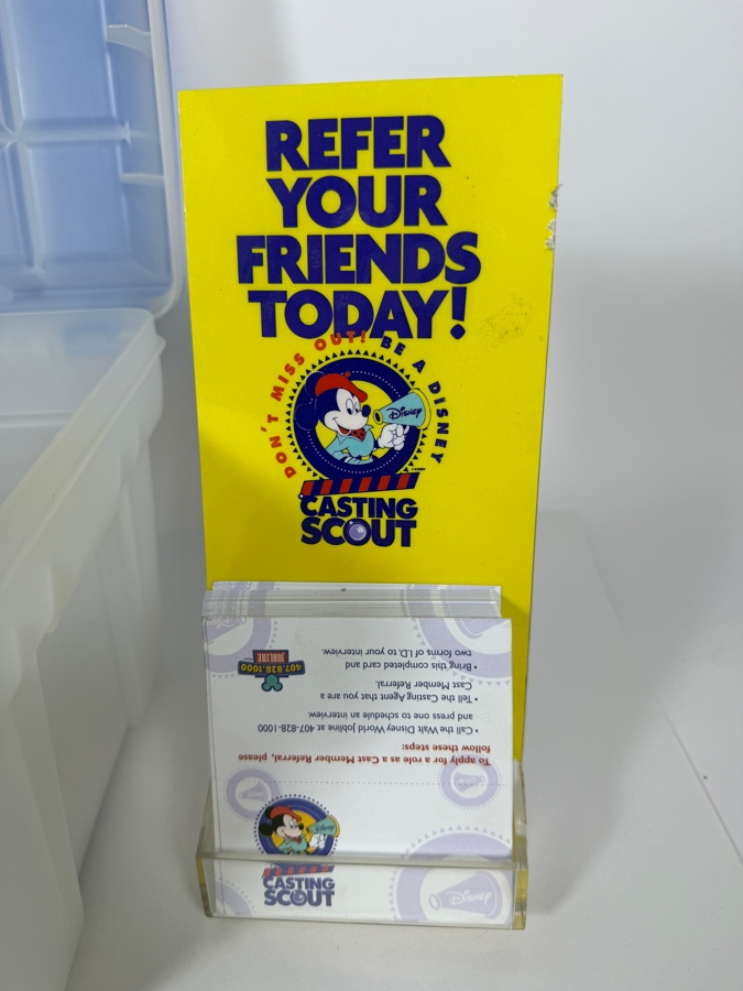 RARE Vintage 1990s Walt Disney World Casting Scout Cast Member Employee Exclusive Promotional Tool Kit In Clear Plastic Organizer Box With Promotional Items - See Photos
 [Photo 22]