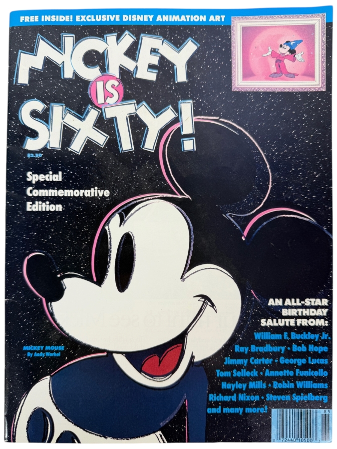 Mickey Is Sixty! Special Commemorative Edition Magazine Featuring Cover Art By Andy Warhol With Exclusive Disney Animation Art