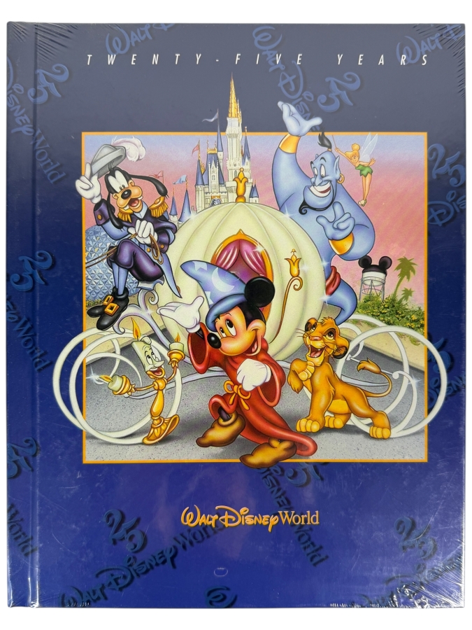 Factory Sealed Walt Disney World Twenty Five Years Hardcover Souvenir Picture Book Featuring Sorcerer Mickey And Friends Cover Art