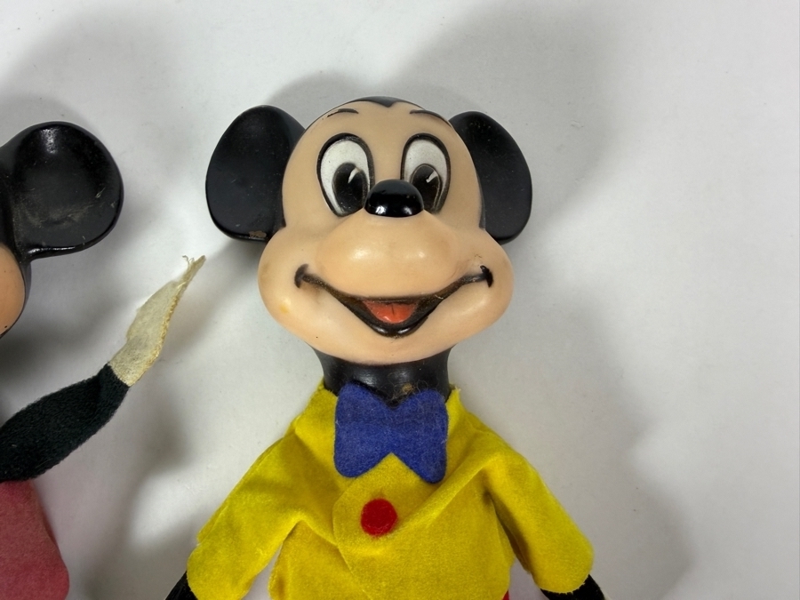 Vintage Walt Disney Productions Mickey And Minnie Mouse Vinyl Face Sawdust-Stuffed Plush Dolls Made In Taiwan/Japan 6'H [Photo 2]