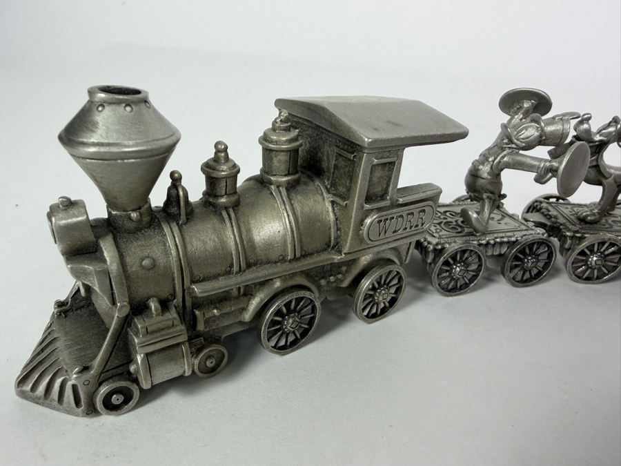 Vintage Walt Disney World Railroad Hudson Fine Pewter Miniature Train Set 12'L [Photo 3]
