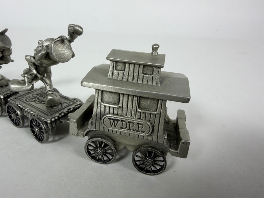Vintage Walt Disney World Railroad Hudson Fine Pewter Miniature Train Set 12'L [Photo 7]