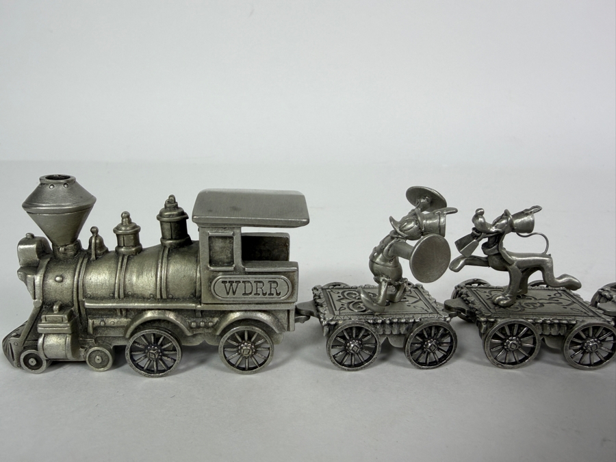 Vintage Walt Disney World Railroad Hudson Fine Pewter Miniature Train Set 12'L [Photo 15]