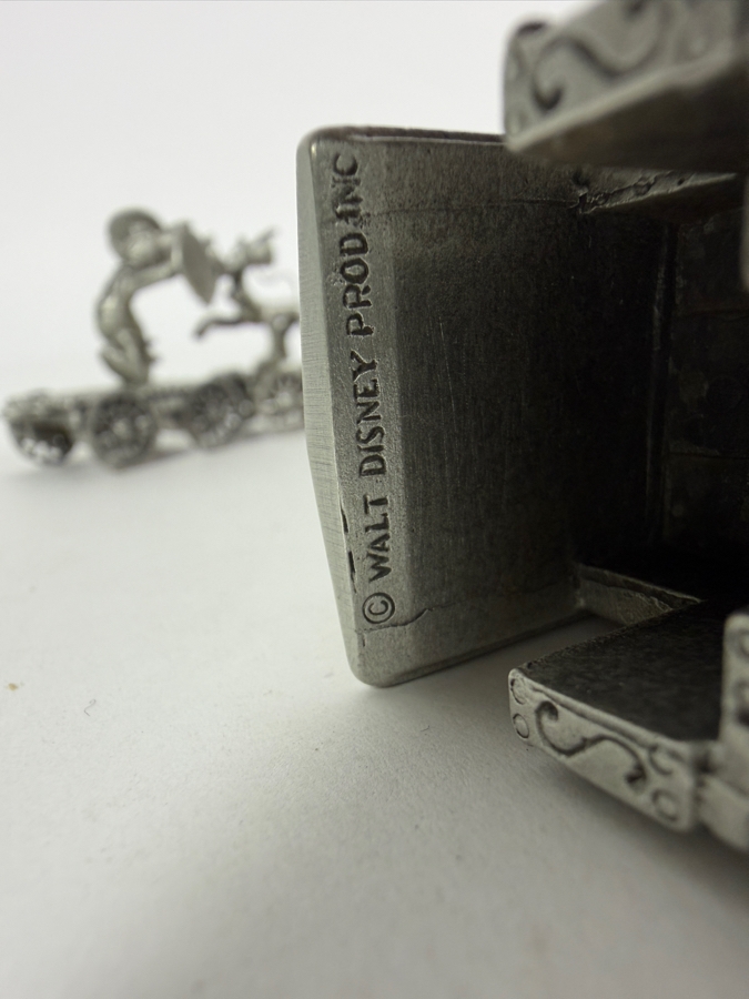 Vintage Walt Disney World Railroad Hudson Fine Pewter Miniature Train Set 12'L [Photo 8]